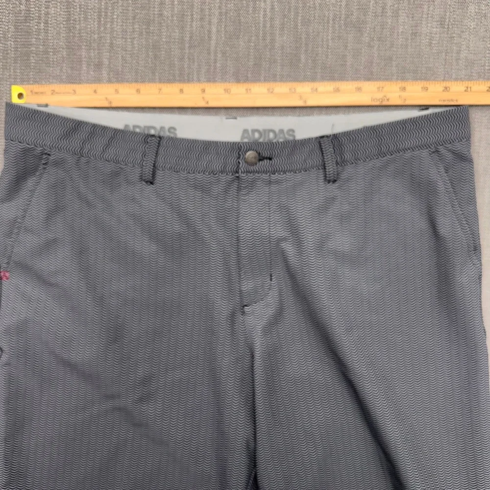 Adidas Golf Shorts Mens 42 Gray Herringbone Pink Stretch BC5311 Performance